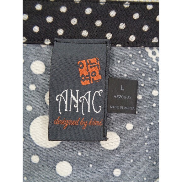 Anac Designed by Kimi Dot V-Neck Top Size Large Mesh Tie Waist Flare Sleeve Y2K - Picture 15 of 16